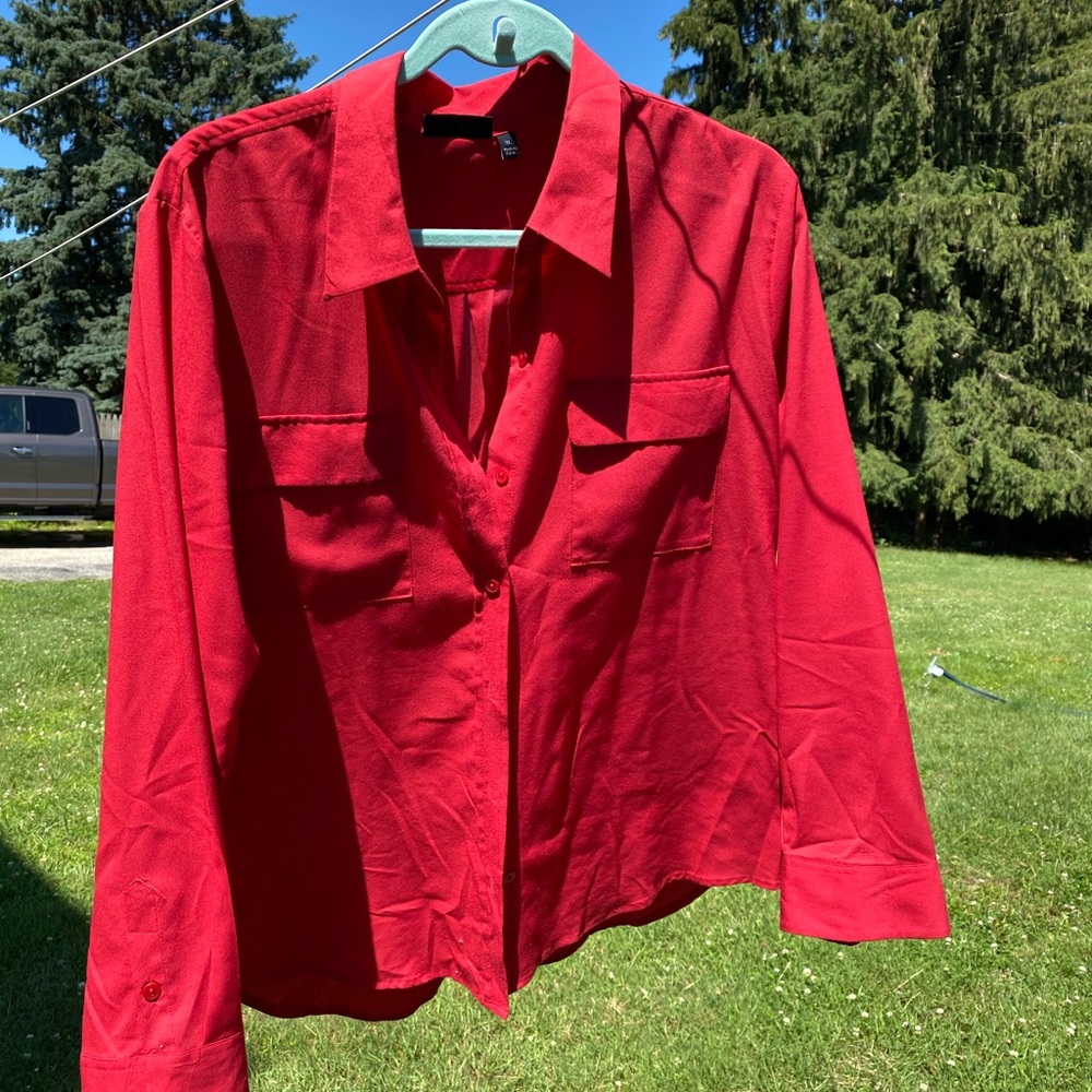 Bright red Apt 9 button up